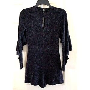 Bershka Special Edition Romper shorts size Small sparkly long sleeve Whimsigoth